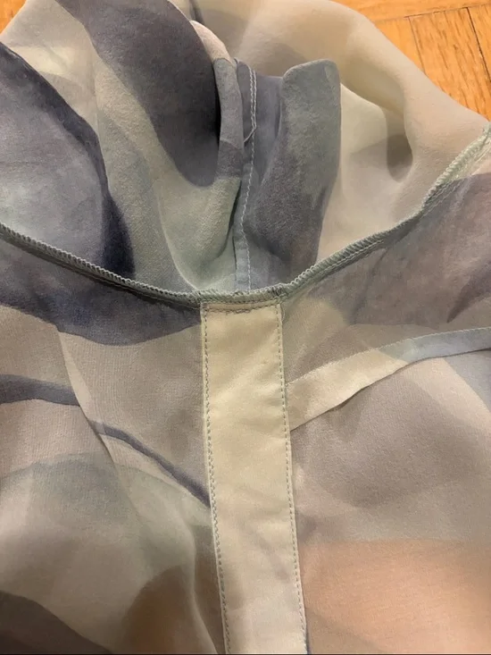 Light Blue Wave-Print Shirt Dress - Women - Picture 12 of 15